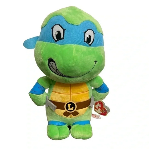 TY Original Beanie Buddy Teenage Mutant Ninja Turtles Leonardo Plush Stuffed Toy - Picture 1 of 10